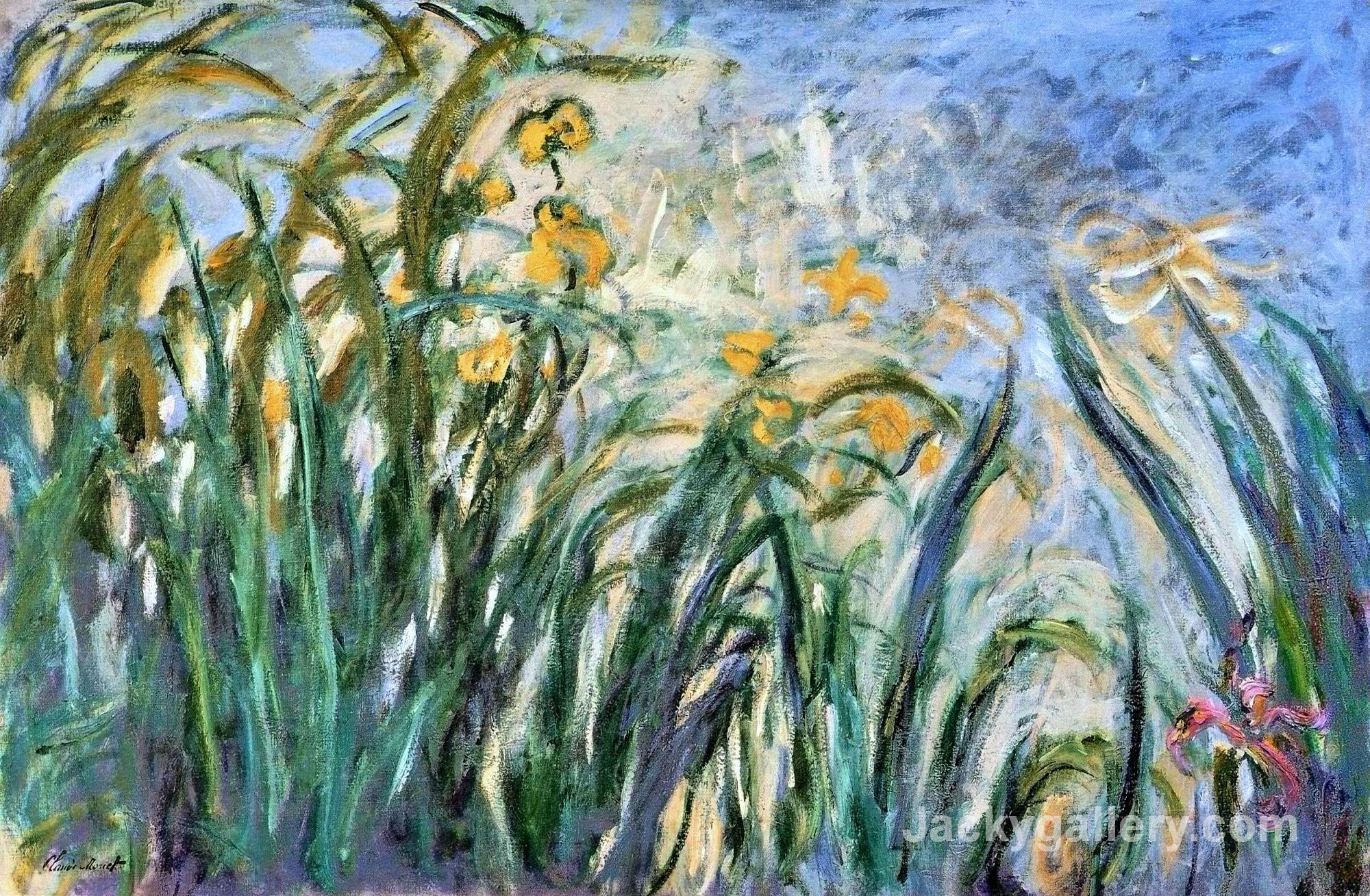 Yellow Irises and Malva by Claude Monet paintings reproduction